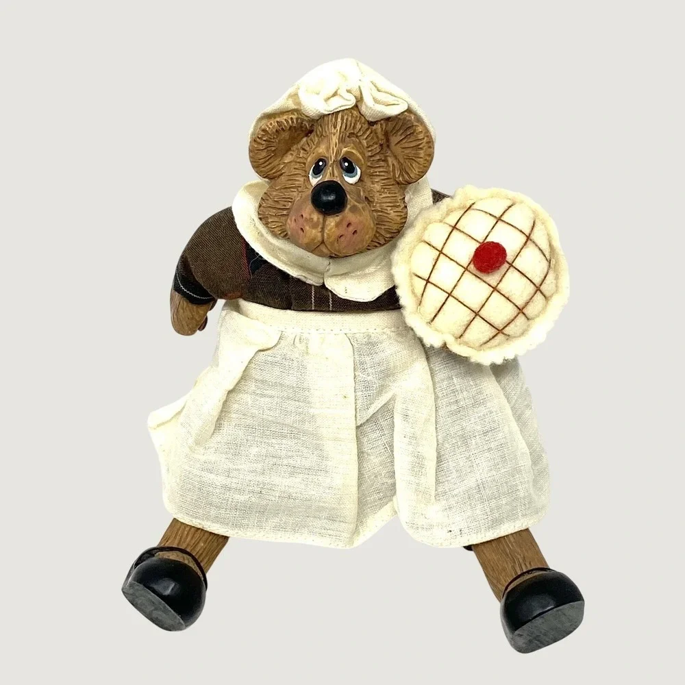 Russ Berrie Figurines Brown Pilgrim Bears Thanksgiving Harvest Vintage